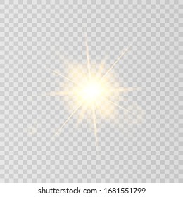 Sun flare on transparent background
