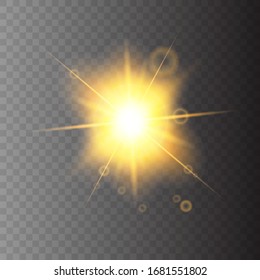 Sun flare on transparent background