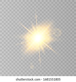 Sun flare on transparent background