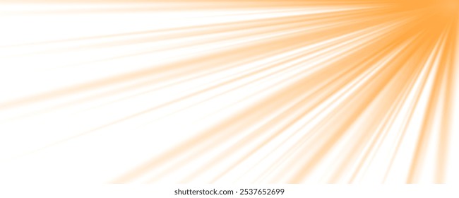 Sun flash with rays or gold spotlight and bokeh. Overlays, overlay, light transition, effects sunlight, lens flare, light leaks. Glowing light effects. PNG.	