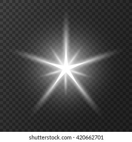 Sun flash with rays and spotlight