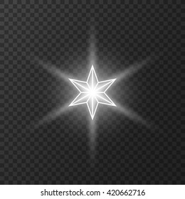 Sun flash with rays and spotlight