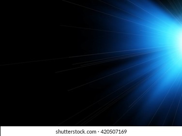 Sun flash with rays and spotlight. Light effect, sun rays, beams on black background. Vector illustration.