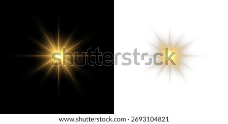 Sun flash shine glow light effect PNG.