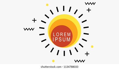 sun Flat Geometric Shape for Campaign or poster, banner