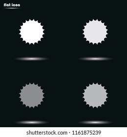 Sun flat grayscale vector icon.