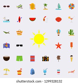 the sun flat icon. colored Summer icons universal set for web and mobile