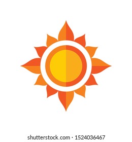Sun flat icon design. Summer vacation symbol. Spring creative sign. Sun concept logo vector illustration.