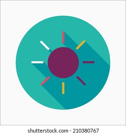 sun flat icon with long shadow