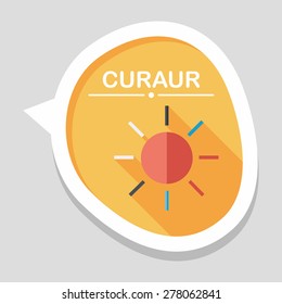 sun flat icon with long shadow