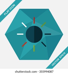 sun flat icon with long shadow