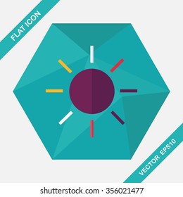sun flat icon with long shadow