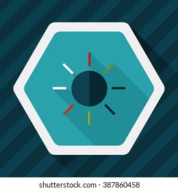 sun flat icon with long shadow
