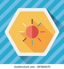 sun flat icon with long shadow