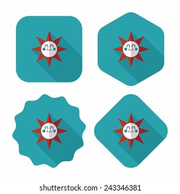 sun flat icon with long shadow,eps10