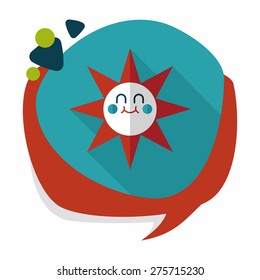 sun flat icon with long shadow,eps10