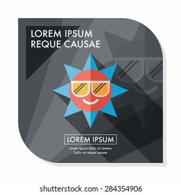 sun flat icon with long shadow,eps10