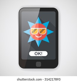 sun flat icon with long shadow,eps10