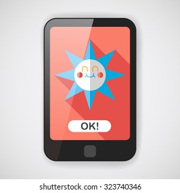 sun flat icon with long shadow,eps10