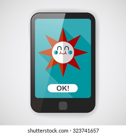 sun flat icon with long shadow,eps10