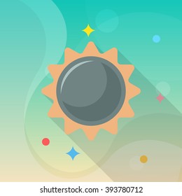 Sun flat  icon with long shadow,eps10,