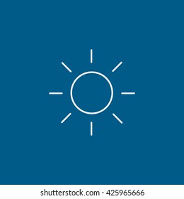 Sun Flat Icon On Blue Background