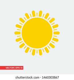 Sun flat icon on white background, vector illustration