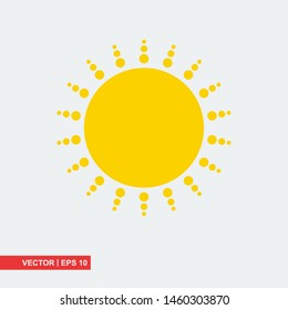 Sun flat icon on white background, vector illustration