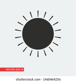 Sun flat icon on white background, vector illustration