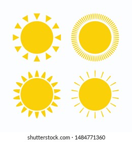 Sun flat icon on white background, vector illustration