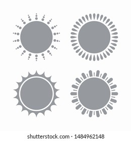 Sun flat icon on white background, vector illustration