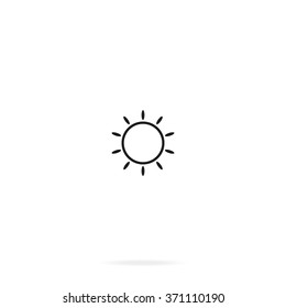 Sun flat icon. Sun rays.