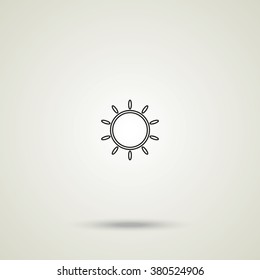 Sun flat icon. Sun rays.