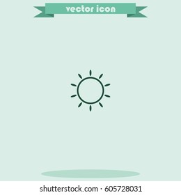 Sun flat icon. Sun rays.