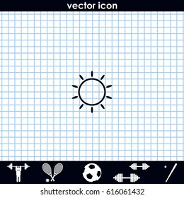 Sun flat icon. Sun rays.