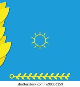 Sun flat icon. Sun rays.