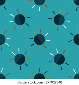 sun flat icon seamless pattern background