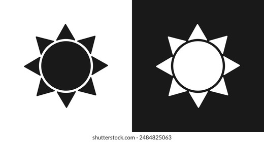 Sun flat icon set sign vector