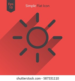 Sun Flat Icon. Simple Sign Of Technology. Vector Illustration. Brightness Symbol
