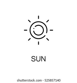 Sun Flat Icon. Single High Quality Outline Symbol Of Spring For Web Design Or Mobile App. Thin Line Signs Of Sun For Design Logo, Visit Card, Etc. Outline Pictogram Of Sun