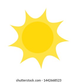 Sun flat icon. Summer symbol. Vector illustration isolated on white background.