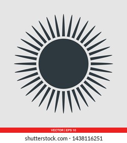 Sun flat icon, vector illustration on gray background