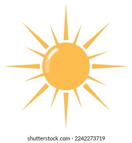 sun flat icon white background