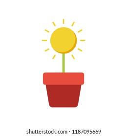 Sun flat icon. You can be used for several purposes like: websites, UI, UX, print templates, presentation templates, promotional materials, info-graphics, web and mobile phone apps.