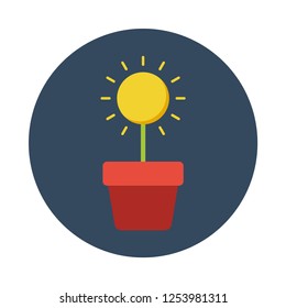 Sun flat icon. You can be used for several purposes like: websites, UI, UX, print templates, presentation templates, promotional materials, info-graphics, web and mobile phone apps.