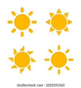 Sun flat icons set. Vector illustration