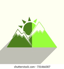 Sun flat icons with of shadow. Simple vector illustration