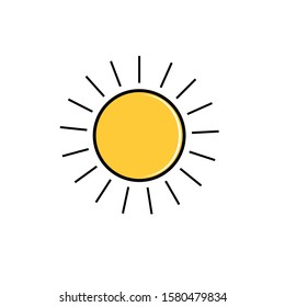Sun flat style icon weather and sunshine. Symbol logo icon design