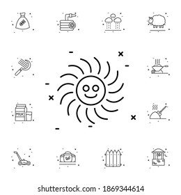 Icono de vector plano solar en paquete agrícola