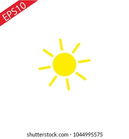 Sun flat vector icon isolated on white background